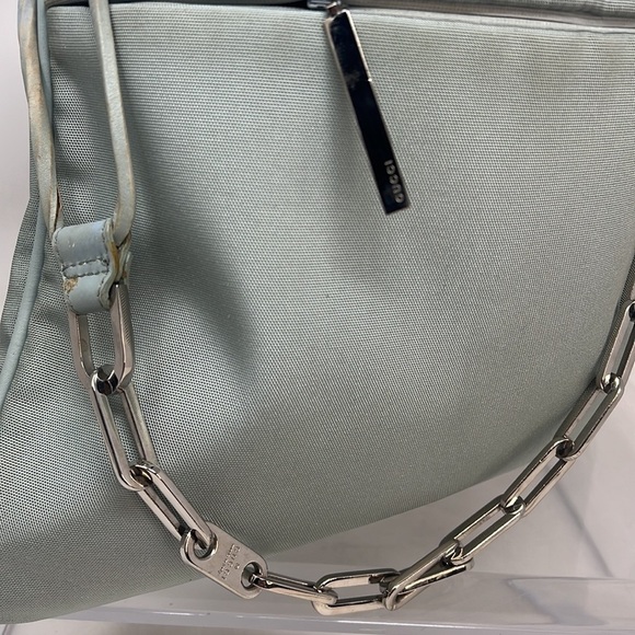 Gucci Ballistic Nylon & Leather Seafoam Drawstring Shoulder Bag - Picture 6 of 16